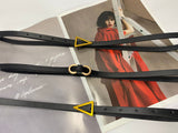 Beautiful imitation leather thin women's belt women's Korean version knotted decorative belt fashion black with dress skirt sweater waist