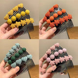 Cloth art bangs insert comb cloth buckle broken hair tidy hair comb Korean color girl hair accessories net red back head broken hair artifact