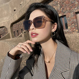 Ins white frame sunglasses women's trendy 2022 new retro net red sunglasses slim high-end sunglasses men