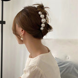 Korean large pearl clip hair clip elegant temperament female back head shark clip hair clip hair clip headdress