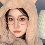 New Blu-ray flat mirror Korean version trendy metal glasses frame literary retro polygonal flat glasses