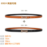 H's kelly belt ladies with skirt coat dress all-match simple decoration Kelly double-sided with thin belt