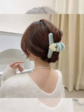 2022 autumn and winter new plush bowknot tassel hair clip back head grab clip female hair clip shark clip wholesale