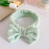 Korean style solid color butterfly end headband washing face female cute wash hair hoop flannel headband hair accessories factory wholesale
