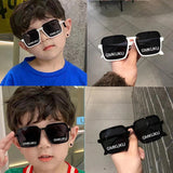New Children's Sunglasses Parent-child Personalized Printed Letter Logo Anti-ultraviolet Sunglasses Half Frame Sunshade Trendy Glasses