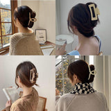Elegant temperament cross hairpin simple hairpin female large hairpin shark clip back of the head disc hair frosted clip