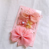 Pink mesh polka dot bow