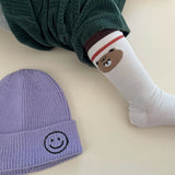 2023 spring and summer new coffee color flower bear ladies mid-tube socks mesh piles of women's socks parent-child socks