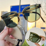 2022 new coke under the same style folding sunglasses women's anti-ultraviolet polarized sunglasses women's trendy portable sunglasses