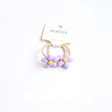 Cute colorful flowers children's baby head rope does not hurt hair rubber band leather cover young children's hair rope headdress