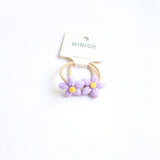 Cute colorful flowers children's baby head rope does not hurt hair rubber band leather cover young children's hair rope headdress