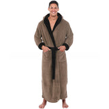 2021 European and American Amazon hot style autumn and winter large-size bathrobe long-sleeved high-quality double-sided fleece thickened nightgown