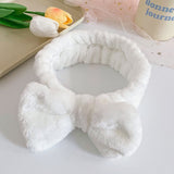 Korean style solid color butterfly end headband washing face female cute wash hair hoop flannel headband hair accessories factory wholesale
