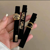 Black gold high-end sense ~ exquisite 2 hairpin female side retro duckbill clip headdress net red ins style bangs clip