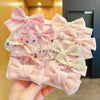 Tfq013-4# light pink polka dot floral hair band 10 pieces set