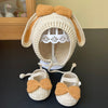 Beige rabbit shoes + hat 0-1 years old [material package] / default