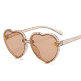 2022 Glitter Sunglasses Children's Cartoon Little Bee Sunglasses Girls Cute Glasses Heart Sunglasses Fashion