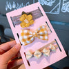 29# plaid bow flower combination