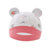 Pink cartoon bunny hat with rose red edge