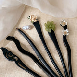 Antique Wooden Hairpin New Chinese Style Cool Hairpin Simple Temperament Modern Daily Retro Cheongsam Hairpin Wholesale