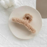 2022 autumn and winter new plush bowknot tassel hair clip back head grab clip female hair clip shark clip wholesale