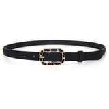 Pigskin retro small belt women's black all-match fashion with skirt jeans belt thin ins wind belt ladies