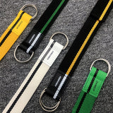 Boys belt young people canvas double ring belt Hong Kong style trend with female students all-match casual sports belt