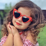 2022 Children's Peach Heart Sunglasses Fashion Trendy Girls Anti-ultraviolet Korean Version Outdoor Leisure Love Glasses Sunglasses