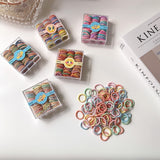 100 colored children's head ropes that don't hurt hair rubber bands baby tie head thumb hair ring high elastic girl's head rope tie broken hair