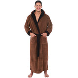 2021 European and American Amazon hot style autumn and winter large-size bathrobe long-sleeved high-quality double-sided fleece thickened nightgown