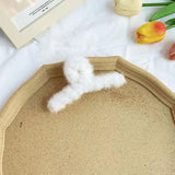 2022 autumn and winter new plush bowknot tassel hair clip back head grab clip female hair clip shark clip wholesale