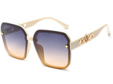 Sunglasses female ins new round face Korean fashion boundless sunglasses driving catwalk sunglasses UV protection