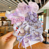 Tfq009-7# purple letter flower hair band 10 pieces set
