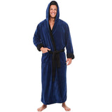 2021 European and American Amazon hot style autumn and winter large-size bathrobe long-sleeved high-quality double-sided fleece thickened nightgown