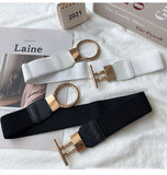 Autumn and winter belt women's decorative wide waist seal matching dress coat sweater elastic elastic waist suit shirt