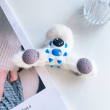 2022 autumn and winter new plush bowknot tassel hair clip back head grab clip female hair clip shark clip wholesale