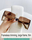 2022 new frameless cut edge anti-ultraviolet sunshade sunglasses women's trendy net red Douyin ins same style sunglasses