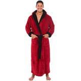 2021 European and American Amazon hot style autumn and winter large-size bathrobe long-sleeved high-quality double-sided fleece thickened nightgown