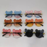 2022 cartoon bear sunglasses all-in-one mirror bronzing all-match trendy sunglasses children's sunglasses wholesale