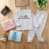 2023 autumn new Korean version of children's suit boys and girls fashion cartoon two-piece set foreign trade sources