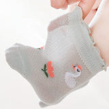 New summer style ultra-thin wood ear children's socks baby cotton mesh socks baby breathable loose mouth socks girls socks