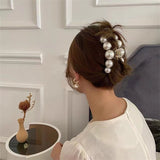 Korean large pearl clip hair clip elegant temperament female back head shark clip hair clip hair clip headdress