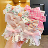 Tfq013-2# korean pink polka dot floral hair band 10 pieces set