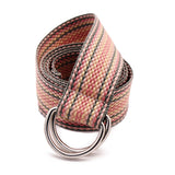 Cross-border new women's national style simple and versatile double D buckle belt Mori girl cotton linen woven dress decoration belt