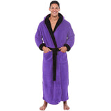 2021 European and American Amazon hot style autumn and winter large-size bathrobe long-sleeved high-quality double-sided fleece thickened nightgown