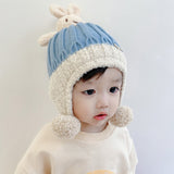 Baby hat autumn and winter baby thick ear protection hat boys and girls children's head hat infant knitted hat wool hat