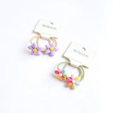Cute colorful flowers children's baby head rope does not hurt hair rubber band leather cover young children's hair rope headdress