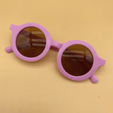 Children's round frame children's sunglasses 2022 new sunglasses cream color trendy boys and girls baby sunscreen sunglasses