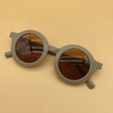 Children's round frame children's sunglasses 2022 new sunglasses cream color trendy boys and girls baby sunscreen sunglasses