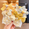 Tfq013-1# yellow solid color floral hair band 10 pieces set